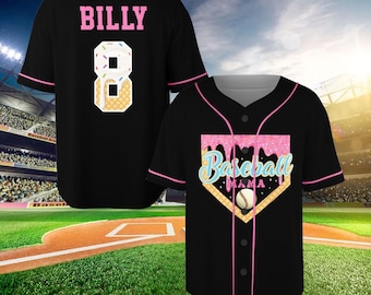 Personalized Ice Cream Drip Baseball Jersey, Baseball Mom Shirt, Custom Baseball Jersey, Ice Cream Drip Shirt,Game Day Outfit,Family Jersey