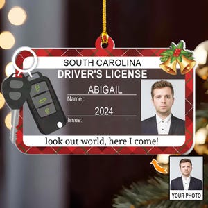 Drivers License Ornament, Personalized New Driver Ornament 2024, Driving Ornament, Drivers Permit Christmas Ornament, Gift for New Driver