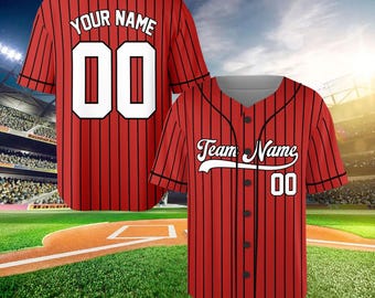 Personalized Jersey Baseball, Custom Baseball Jersey Shirt, Baseball Team Gift, Stripe Baseball Jersey, Baseball Mom Shirt,Baseball Fan Gift