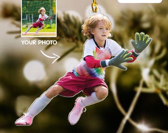 Personalized Sports Ornament, Custom Sports Photo Ornament, Photo Ornament, Christmas Tree Decor, Sport Mom, Christmas Gift For Kids