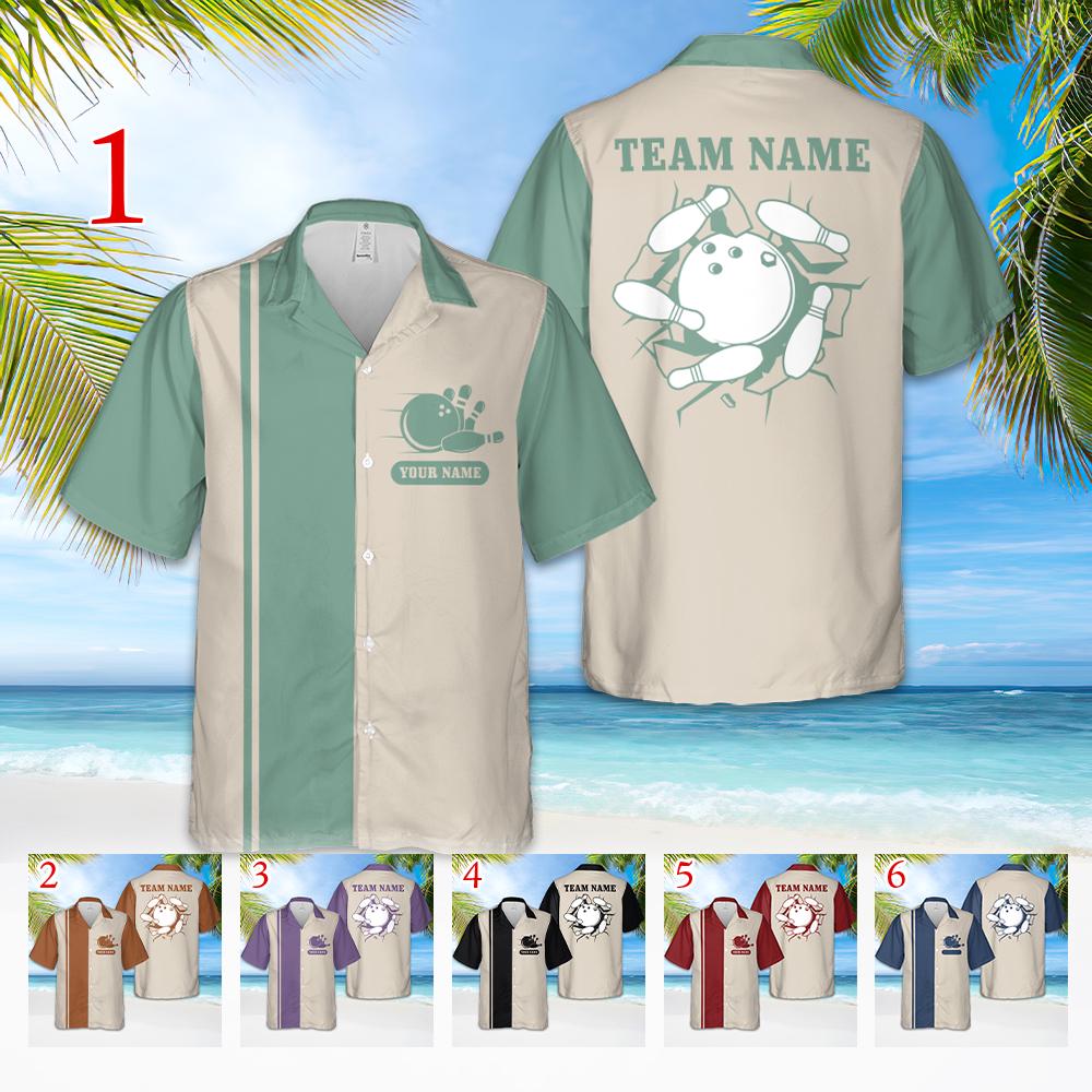 Discover Personalized Bowling Hawaiian Shirt, Custom Bowling Shirts, Retro Bowling Shirts, Bowling Lover Gifts, Bowling Shirts, Bowling Tournament