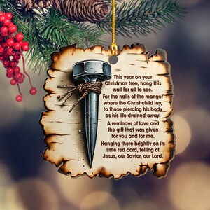 The Christmas Nail Ornament, Nail Poem Ornament Telling of Jesus ...