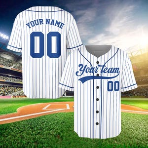 Personalized Baseball Stripe Line Jersey, Custom Text, Team Matching Jersey, Custom Jersey For Baseball Lovers, Sports Matching Team Gifts