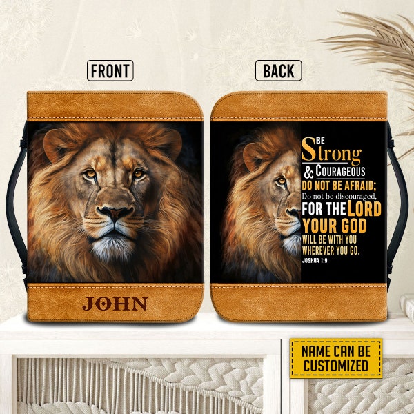 Personalized Bible Cover, Be Strong And Courageous Do Not Be Afraid, Joshua 1:9, Man & Woman Bible Cover, Baptism Gift, Bible Cover For Kid