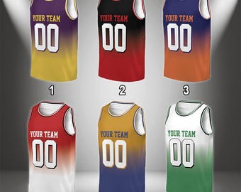 Personalized Name & Number Basketball Jersey, Custom Basketball Jersey, Game Day Outfit, Basketball Team Shirts, Custom Gradient Jersey