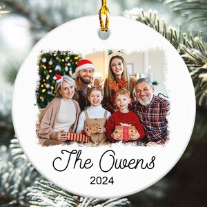 Custom Family Photo Ornament, Family Christmas Ornament, Christmas 2024 Ornament, Family Christmas Tree Decoration, Christmas Ornaments