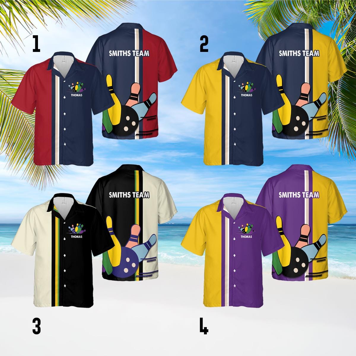 Discover Personalized Bowling Hawaiian Shirt, Custom Team Name, Retro Bowling Shirt, Bowling Party Gift, Custom Bowling Shirts, Bowling Team Shirt