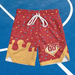 Ice Cream Drip Shorts, Youth Drip Baseball Shorts, Custom Jersey Shorts, Ice Cream Drip Shorts Youth, Toddler Shorts Boy, Baby Jersey Shorts