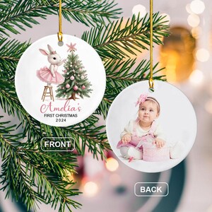 Baby First Christmas Ornament 2024, Personalized First Christmas Ornament Baby Girl Name Baby Shower Gift, Baby Family Keepsake Pink Gift