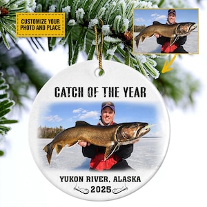Catch Of The Year Ornament, Fishing Ornament, Fishing Lovers Gift, Christmas Ornament, Fisher Gift, Christmas Gift For Husband, Fishing Gift
