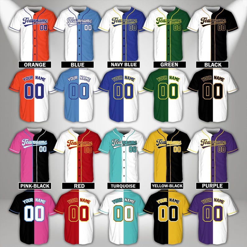 Personalized Team Name Baseball Jersey, Custom Team Name and Number ...