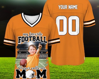 Personalized Football Jersey, Custom Photo Jersey, Football Mom Shirt, Game Day Sports Jersey, Custom Football Jersey, Mother's Day Gift