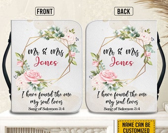 Personalized Bible Cover, Bible Cover, I Have Found The One My Soul Loves, Matching Couple Gift, Christian Gift, Women Bible Cover