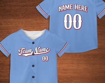 Personalized Kids Baseball Jersey, Custom Baseball Jersey, Toddler Baseball Jersey, Baseball First Birthday, Baby Boy Baseball Jersey