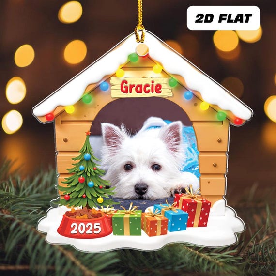 Custom Dog Christmas Ornament, Custom Dog Photo Ornament, New Pet Gift, First Christmas Dog Keepsake, Christmas Tree Hanging Gift, Xmas Gift