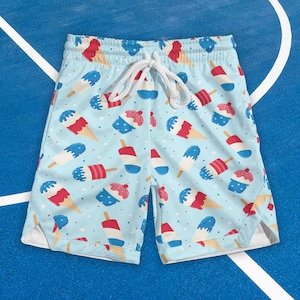 American Flag Drip Baseball Shorts, Custom Jersey Shorts, 4th Of July Shorts, Patriotic Shorts,  Ice Cream Drip Shorts, Drip Baseball Shorts
