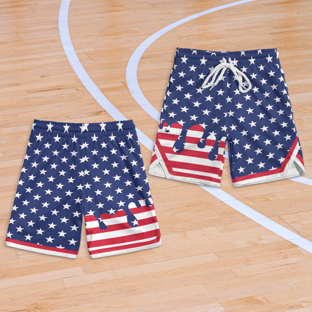 Short De Plage Homme Imprimé Drapeau Américain - Short Bain Séchage Rapide XXL