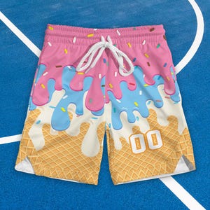 Custom Jersey Shorts, Ice Cream Drip Shorts, Youth Drip Baseball Shorts, Ice Cream Drip Shorts Youth, Toddler Shorts Boy, Short For Kids