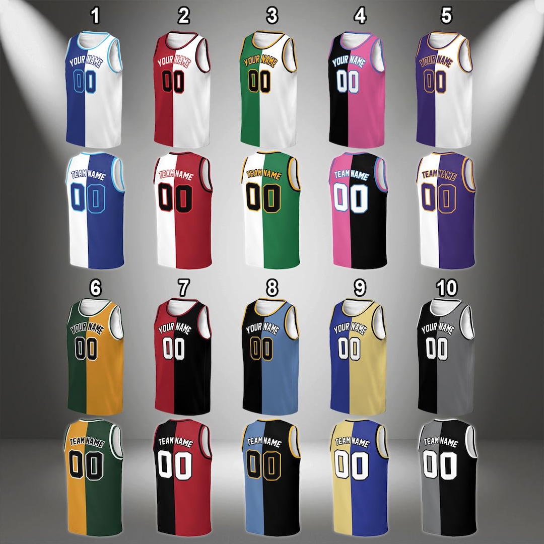 Custom Two Team Basketball Jersey Team Name Number, Basketball