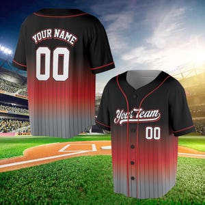 Personalized Baseball Jersey, Custom Name And Number Gradient Baseball Jersey, Baseball Team Gifts, Family Jersey, Custom Baseball Jersey