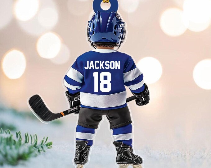 Personalized Hockey Christmas Ornament, Acrylic Keepsake
