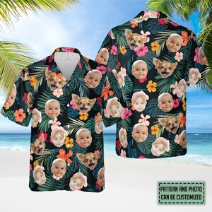 Custom Face Hawaiian Shirts, Custom Photo Hawaiian Shirt for Men Women, Personalized Hawaiian Shirt, Bachelor Vacation Party Shirts