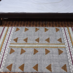 Indian Dhurrie | Hand Block printed Floor Rug, Handmade Rug, Indian Dhurrie rug, Cotton Rug, Area Rug, Aztec Rug,Bohemian rugs,Outdoor Patio