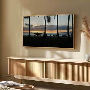 Frame TV Art Waikiki Sunset, Instant Download, Samsung Art TV, Tv Wallpaper, Digital Art, Gifts, Hawaii Photography image 3