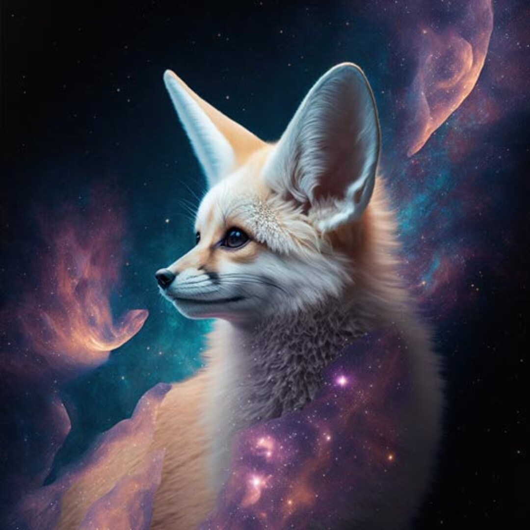 Cosmic Fennec Fox 4 Digital Art Print AI Generated Wall - Etsy