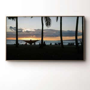 Frame TV Art Waikiki Sunset, Instant Download, Samsung Art TV, Tv Wallpaper, Digital Art, Gifts, Hawaii Photography image 2