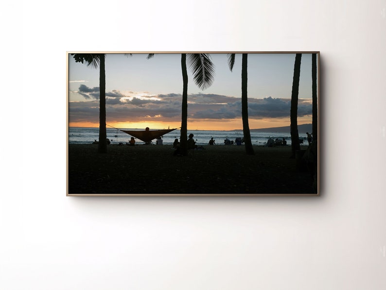 Frame TV Art Waikiki Sunset, Instant Download, Samsung Art TV, Tv Wallpaper, Digital Art, Gifts, Hawaii Photography image 2
