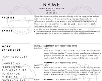New Grad Resume Template (for Canva)