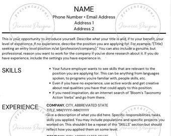 Fundamental Resume Template_No Picture (for Canva)
