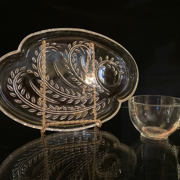 Federal Glass Homestead Snack Set Etsy