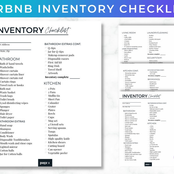 Airbnb Inventory Checklist Template | Airbnb Host Checklist | Vacation Rental Inventory | Airbnb Price List | Airbnb House Items | Airbnb