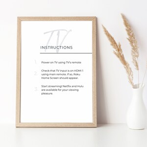Airbnb TV Instruction Sign Template for Airbnb Host TV Guide - Etsy