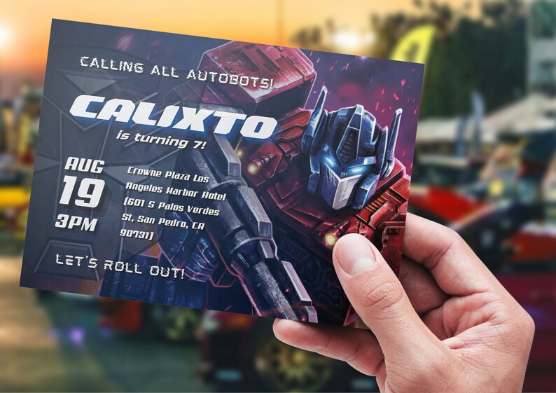 Optimus Prime Themed Birthday Invitation Template Digital - Etsy
