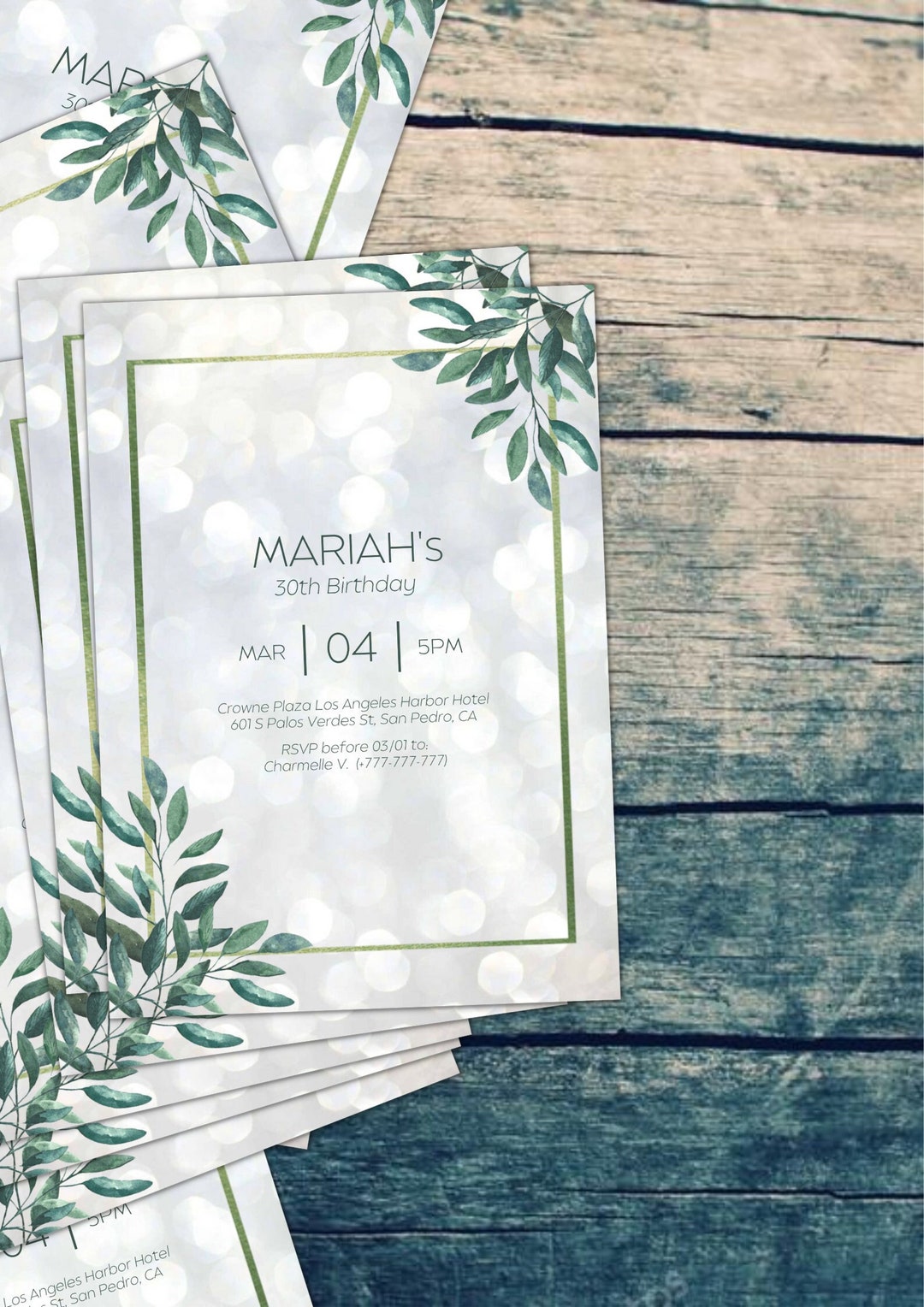 Minimalist Invitation Template Nature Simple Editable and Etsy