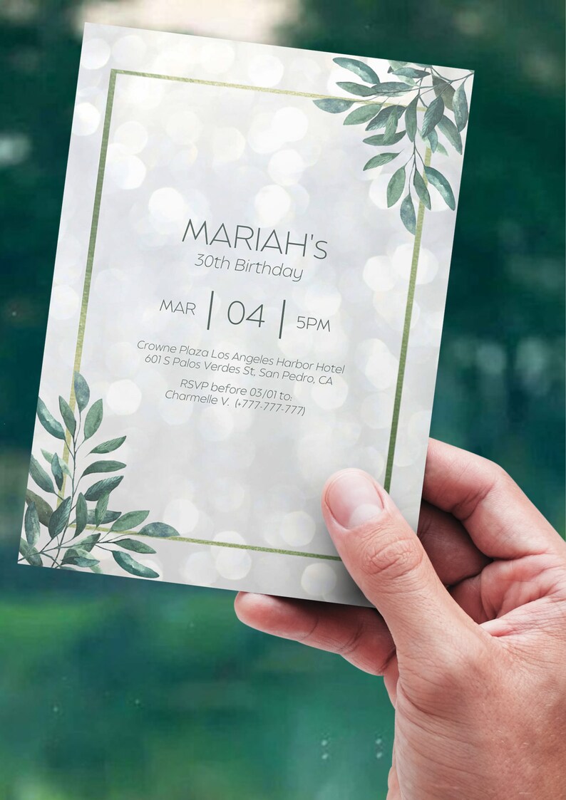 Minimalist Invitation Template Nature Simple Editable and Etsy