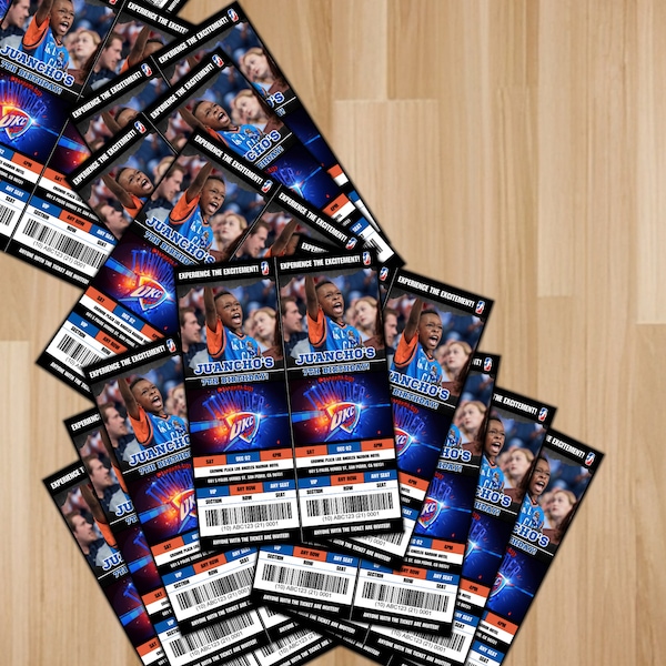 Okc Thunder Digital Ticket Etsy