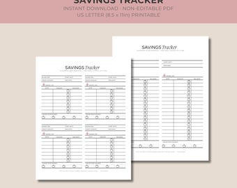 Savings Tracker Printable, Mini & Major Goals, Minimalist Budget (PDF)