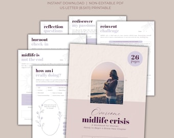 Overcome Midlife Crisis Workbook for Women | Printable PDF