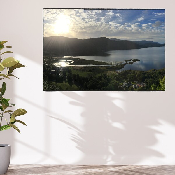 Keswick Seenplatte, Überraschungsansicht Keswick, Panorama Kunst Digitaldruck, Seenplatte Druck, Natur Wohnkultur, natürliche Schönheit, neues Zuhause