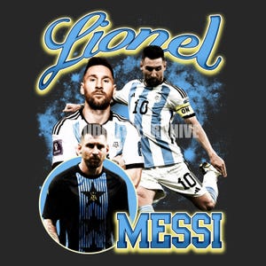 Lionel Messi Argentina National Team Vintage Style PNG Digital Design | Poster | T Shirt Design | Football Design | Soccer Design