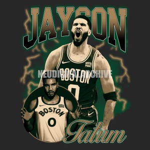 Jayson Tatum Boston Celtics Vintage Style Digital Design | Basketball T-Shirt Design | Poster | T Shirt Design