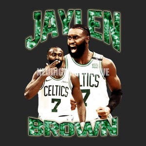 Jaylen Brown Boston Celtics Vintage Style Digital Design | Basketball T-Shirt Design | Poster | T Shirt Design | Gift for Boston Fans