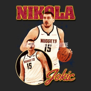 Nikola Jokic Denver Nuggets Vintage Style PNG Digital Design | Basketball T-Shirt Design | Poster | T Shirt Design