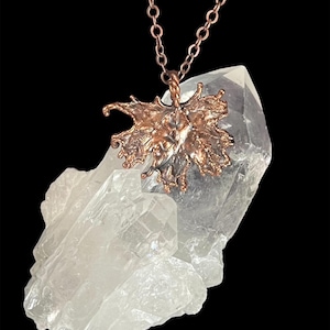 Real Maple Leaf Copper Electroformed Pendant