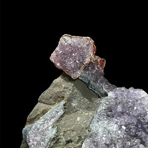 Duzy Amethyst Copper Electroformed Ring