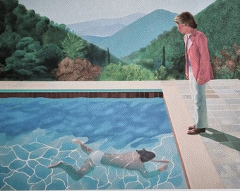 Pool with two figures David Hockney Reproduced edition of 200 copies, certified.(Wall art # Modern Art)